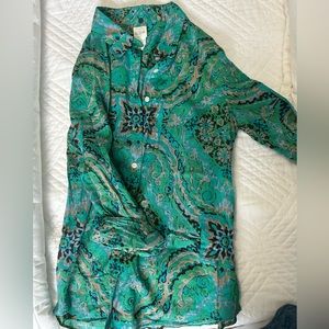 Paisley multi color button down